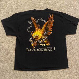 Flaming Eagle & Barbed Wire Graphic T-Shirt